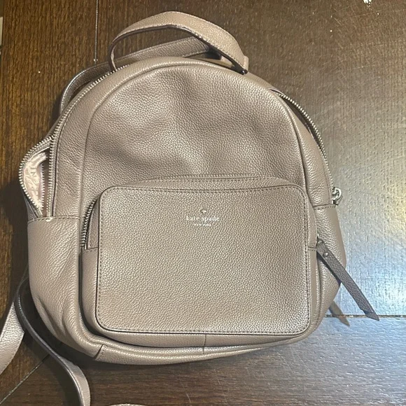 Kate Spade Taupe Leather Backpack - Picture 1 of 3